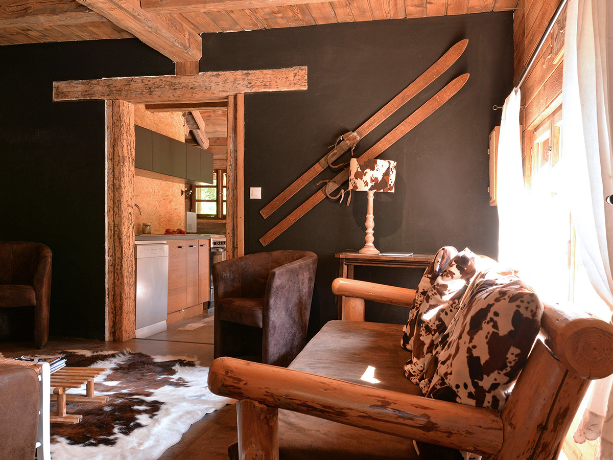 Séjour lumineux, Gîte Jorasse
